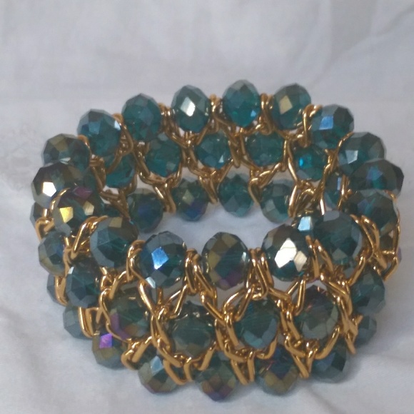 Stretch bracelet handmade with crystal beads - Picture 7 of 8